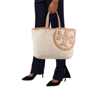 Tory Burch | Lonnie Canvas Tote - Natural Vachetta Leather Trim